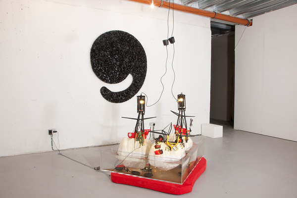 Gallery 1: Installation image of <em>The Horse’s Mouths</em> (2009-2011), mixed media installation by Helen Horgan; courtesy Six Memos” width=”600″ /><br /><br>
<div class=